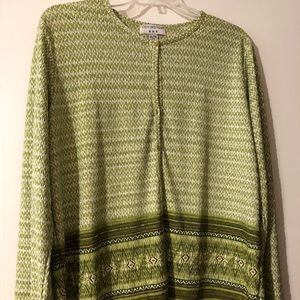 Green Printed Sweater/ Skirt Set